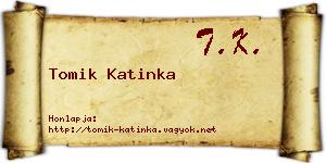 Tomik Katinka névjegykártya
